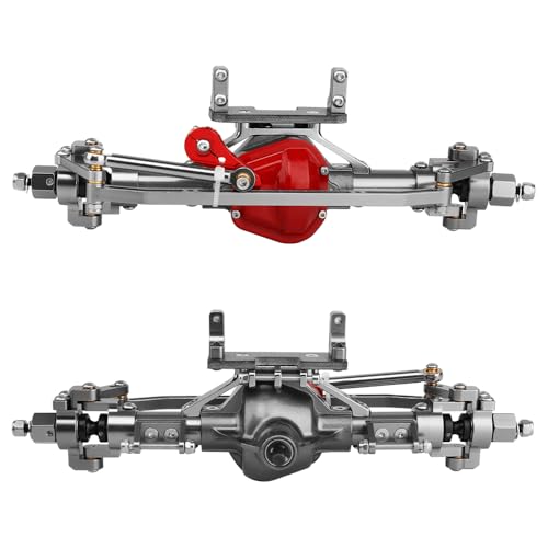 Front Rear Complete Axle Set with 3.0 Version Axle Shaft for Axial SCX10 RC4WD D90 1/10 RC Crawler Upgrade Parts (Gray) - color: Gray