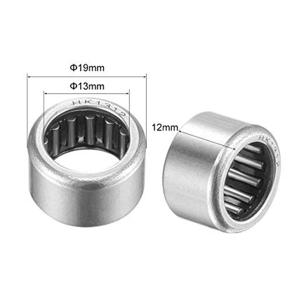 uxcell HK1312 Needle Roller Bearings 13mm Bore 19mm OD 12mm Width Chrome Steel Open End 10pcs - size: 13x19x12mm