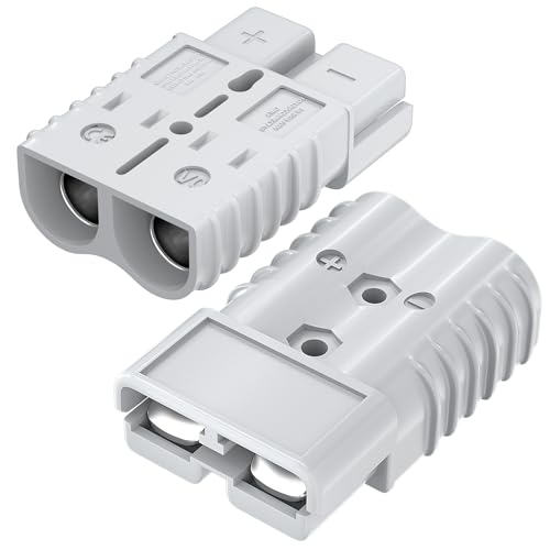 RVBOATPAT 2PCS 350 Amp Battery Cable Connector 2/0 AWG Battery Quick Connect/Disconnect Connector, Wire Harness Plug Connector Kit for for Car Winch Motor Recovery - color: Gray 350A