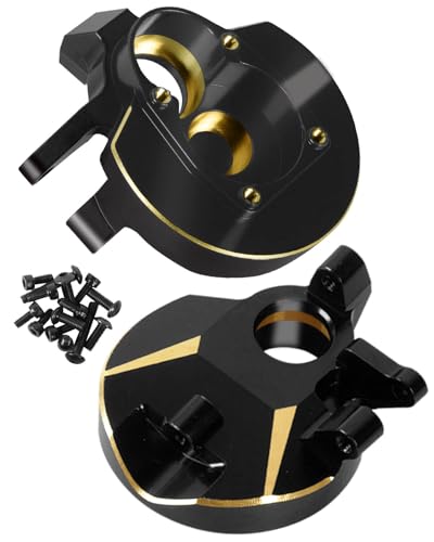 Brass Inner Portal Covers Front Steering Knuckles Upgrades Part for Capra UTB/SCX10 III,ARRCat 2PCS Brass Inner Portal Covers Front Steering Knuckles,Replace# AXI232006,Black