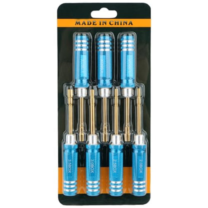 7 Pieces Hex Screwdriver Set 2.0/2.5/3.0/3.5/4.0/4.5/5.0mm RC Socket Wrench Kit Nut Drive for Traxxas Redcat Axial SCX24 Quadcopter Helicopter FPV Drone Car - RC Nut Removal Tools (Blue)