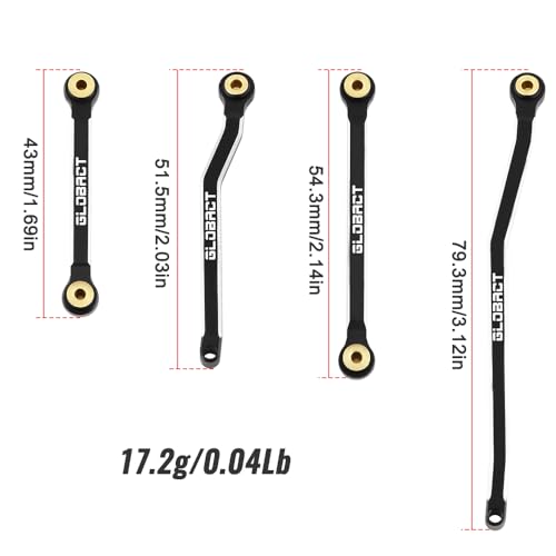 GLOBACT Aluminium Chassis Link Set for 1/18 Furitek FX118 Hobby Plus CR18P | High Clearance
