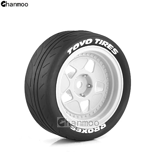 1/10 RC Racing Car Tire Rally On Road Tyres 12mm Hex Hard Plastic Wheels Rim for 1：10 Scale Drift Car Tamiya TT01 TT02 XV01 TA06 A959 PTG2 144001 HPI KYOSHO WR8 HSP PTG2 Traxxas 4PCS (Brown) - color: Brown