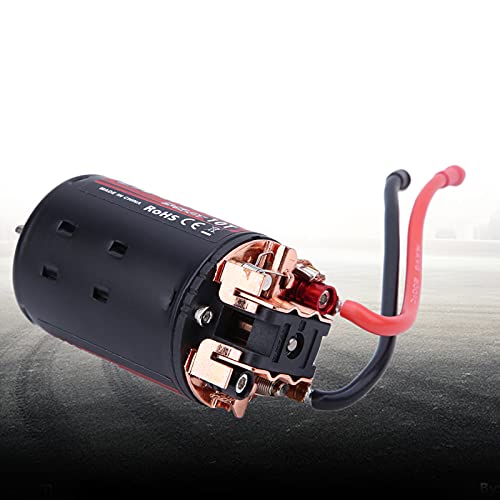550 Brushed Motor for 1/10 RC Crawler Car, Black and Red Metal - Plastic 5 - Slot RC Car Accessories with Excellent Throttle Linearity and Heat Dissipation (10T) - size: 10T