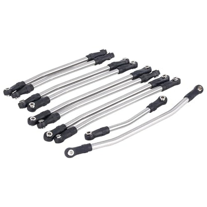 10Pcs Stainless Steel Links Rod Set with Ball End 313/324mm Wheelbase for 1/10 RC Crawler Car Axial SCX10 II 90046 Upgrade Parts (324mm)