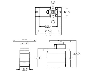 Hosyond 5 Pack MG90S Servo 9G Servo Metal Gear Micro Servo for Arduino Project RC Helicopter Planes Boat Robot Car - size: MG90S x 5