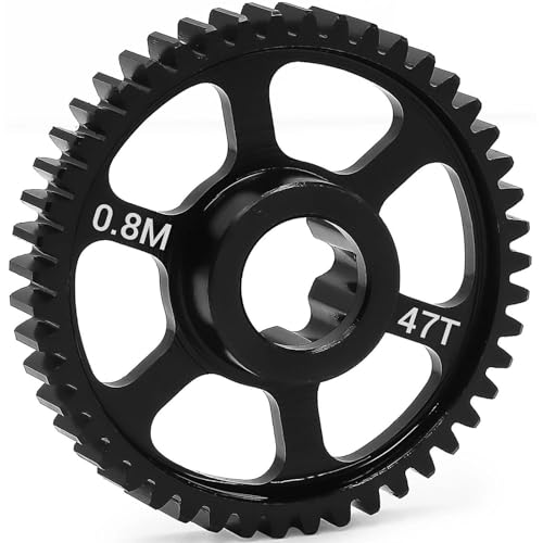Upgrade Steel Spur Gear 0.8M 47T for Traxxas 1/16 Mini Maxx/Mini XRT, Medium Carbon Steel Differential Gear, Durable Metal Transmission Part, Replacement for 10756 - size: 47T