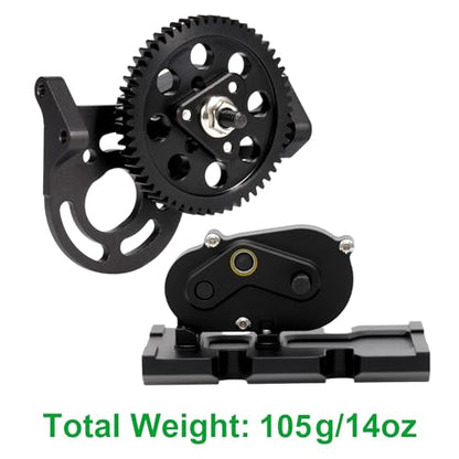 AMK 1/10 Transmission 30% OD Transfer Case Forward Motor Mount with Delrin Spur Gear for 1/10 RC Crawler Axial SCX10 II Element Enduro DIY LCG Chassis SCX10 Upgrades (Black) - color: Black