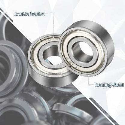 uxcell 3 Pcs 1615ZZ Deep Groove Ball Bearing 7/16" x 1-1/8" x 3/8" Double Metal Sealed, Chrome Steel Bearings - size: 1615ZZ 7/16" x 1-1/8" x 3/8"
