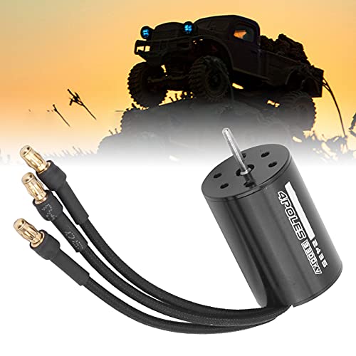2435 3300KV Sensorless Brushless Motor 24A 300W for 1/16 1/18 RC Off Road Truck, 4 Pole CNC 6061 T6 Heat Sink, High Speed ABEC5 Bearings, Precisely Balanced Rotor for Maximum RPM