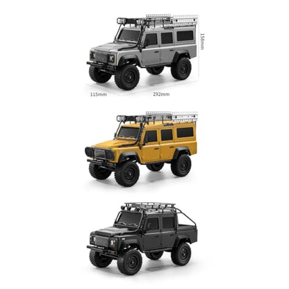 1/18 RC Crawler Truck, 2.4G 4WD Rock Pickup Metal Chassis LED Lights Black | Two-Speed Transmission, Independent Suspension and A High-Torque Motor for Off-Road Adventures and Rc Enthusiasts - color: Black