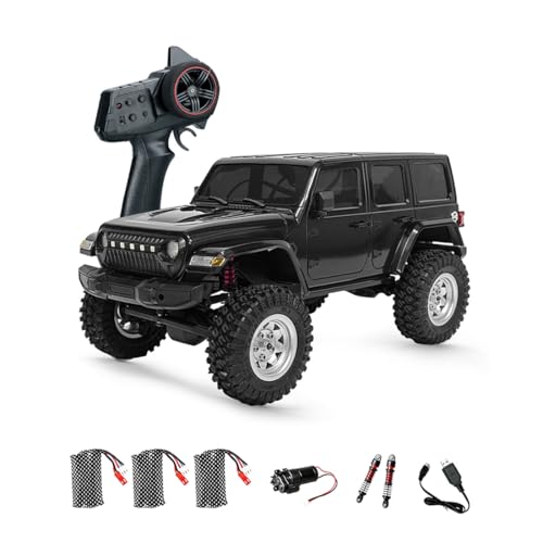 1/18 Scale 4WD RC Crawler, Full Proportional Off Road Remote Control Truck with LED Lights, Waterproof ESC, High Torque Motor, All Terrain RC Drift Vehicle Model for Adults - size: 3 Battery