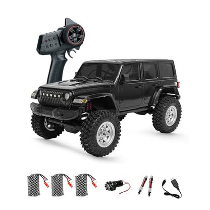 1/18 Scale 4WD RC Crawler, Full Proportional Off Road Remote Control Truck with LED Lights, Waterproof ESC, High Torque Motor, All Terrain RC Drift Vehicle Model for Adults - size: 3 Battery