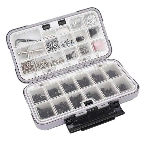 RC Screw Kit Fit for RC Cars Hardware Fasteners 537Pcs Stainless Steel M3 M4 Screws Hex Nuts for 1/8 1/10 /12/16 Scale Vehicles with Dual Sided Storage Box