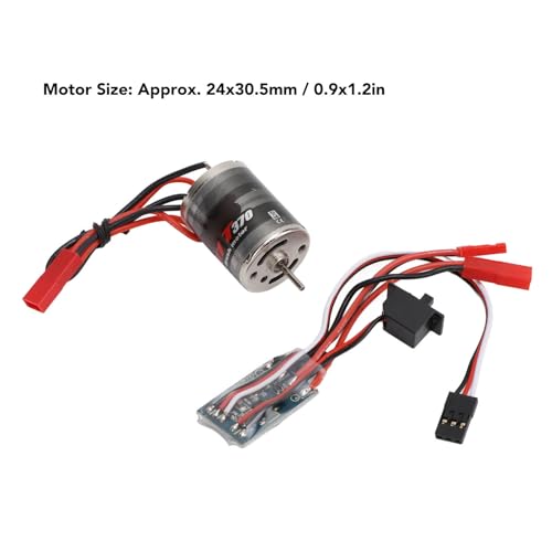 370 RC Brushed Motor ESC Combo, 31T Brushed Motor 30A Brushed ESC Low Noise RC Brushed Motor ESC with JST Plug for 1/16 1/18 RC Cars