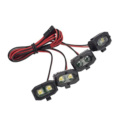RC Crawler LED Light Kit - Bumper & Headlights for 1/10 Scale Trx4, Trx6, Scx10, Wraith, Redcat Gen 8 - IP67 Waterproof Off-Road Upgrade Accessories