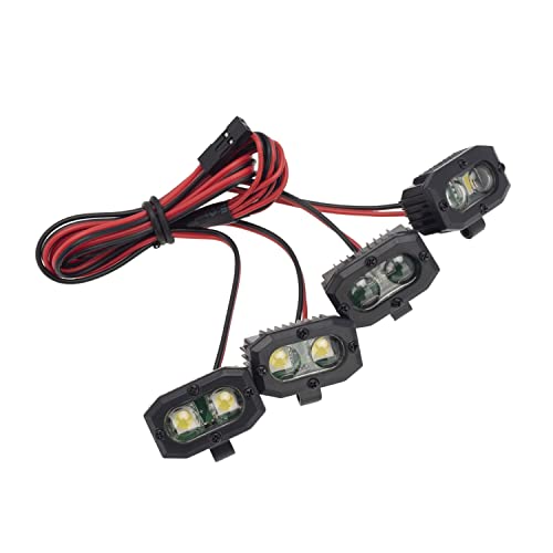 RC Crawler LED Light Kit - Bumper & Headlights for 1/10 Scale Trx4, Trx6, Scx10, Wraith, Redcat Gen 8 - IP67 Waterproof Off-Road Upgrade Accessories