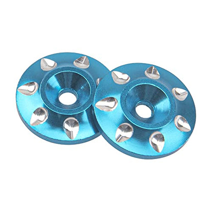 ShareGoo 2Pack Universal RC Metal Rear Wing Buttons Gasket Fixed Rear Tail Wing Washer for 1/10 1/8 RC Off Road Short Truck Buggy Racing Car (Blue)