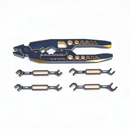 KingVal 4PCS Wrench 3.0/3.2/3.5/3.7/4.0/5.0/5.5/6.0mm Turnbuckle Nut Ball Joint Remover with Multifunction RC Shock Absorber Plier for RC Car Boat Model Repair Tool Kit