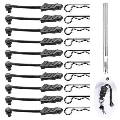 10PCS AllinRC RC Body Clips w/Pull Tabs 2.5mm Hole Puncher for Traxxas TRX4M Losi Mini-T 2.0 Mini JRX2 HyperGo H16GT H16DR 1/16 1/18 RC Car Truck Crawler Body Clips (1mm Rod Black) - size: 1mm Rod Black