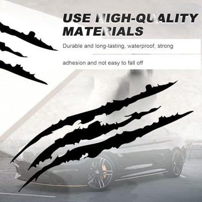 3-Pack Vinyl Claw Mark Decals | Hood, Headlight & Body Scratch Stripe Stickers for Car, Truck, SUV, Motorcycle(Black) - color: Black