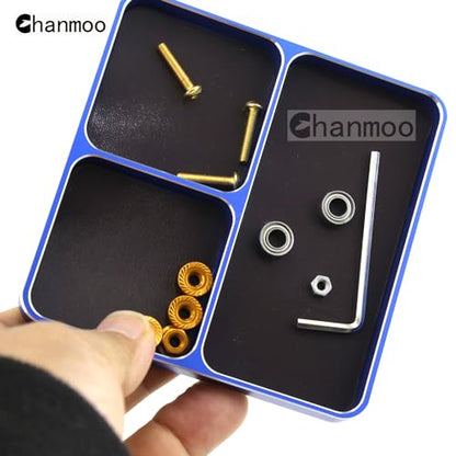 Aluminium RC Screw Tray Nuts Storage Tools with Magnetic Pad and 17mm Hex Wheels Wrench & Small Cross Hex Wrench Sleeve Repair Set Kit for 1/8 1/10 Car HSP HPI Axial Airplane Boat (Blue) - color: Blue
