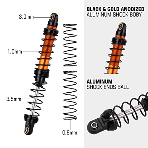 INJORA RC Shock Absorber 4pcs RC Damper for 1/10 RC Crawler Car Axial SCX10 90046 AXI03007 TRX4 TRX6 (110mmm) - size: 110mm