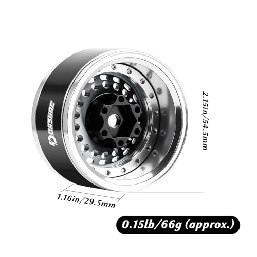 RC 1.9" Beadlock Wheels with Adjustable Offset for TRX4 SCX10 - color: Space Grey