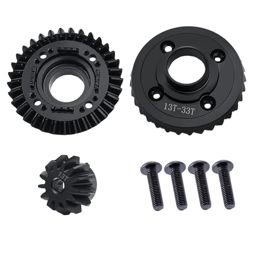 LSG Hard Steel Rear Differential Ring/Pinion Gear for Tra-xxas 1/7 UDR | 13T/33T Helical Fiff Gears fro 1/7 UDR Unlimited Desert Racer 8579, RC Car Gear Set Upgrade Part - size: Rear