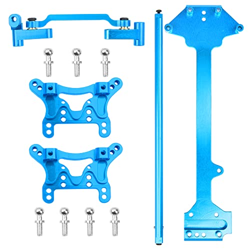 ShareGoo Metal Steering Knuckles Kit Shock Tower Bearings Chassis Brace Transmission Shaft Hex Adapter Compatible with WLtoys A949 A969 A959-A A979 k929 1/18 RC Car Upgrade Parts