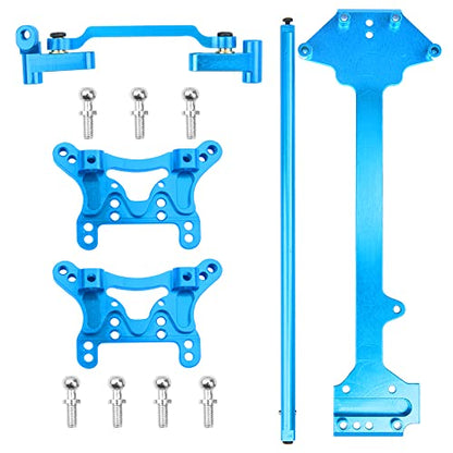 ShareGoo Metal Steering Knuckles Kit Shock Tower Bearings Chassis Brace Transmission Shaft Hex Adapter Compatible with WLtoys A949 A969 A959-A A979 k929 1/18 RC Car Upgrade Parts