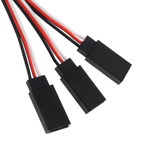 6Pcs 3 Pin JST Plug Splitters Servo Cord Wire, 15cm Male to 3 Female Y Harness Connector Servo Extension Cable Fit for Futaba JR RC Car or Airplanes (Male to 3 Female) - size: Male to 3 Female