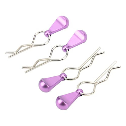 RC Car Body Clips Pull Tabs1/1 RC Body Clips Pins with Pull TabsBody with Tabs for 1/8 Car, /1RC Pins Tabs High Strength 4Pcs Great Durability (Violet) - color: Violet