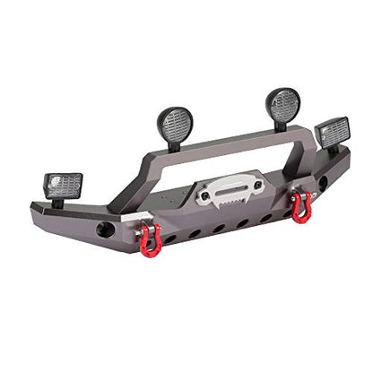 GoolRC TRX-4 Metal Front Bumper with 2 Led Lights for 1/10 RC Crawler Traxxas TRX4 Sport 82024 (Titanium)