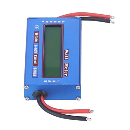 RC Watt Meter, High Precision Digital Battery Voltage Analyzer with LCD Display for RC and Renewable Energy Systems Aluminum Alloy