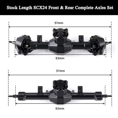 MOHERO SCX24 Rear Axles for Axial SCX24 Deadbolt Bronco JLU C10 Gladiator Base Camp Power Wagon 1/24 RC Crawler Car Upgrade Parts - color: Standard - Rear Axle