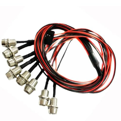 2-Pack 8-LED Headlight and Taillight Kit for RC Car | 2 white, 2 red, 4 orange LEDs, direct receiver power, compatible with Traxxas, HSP, Tamiya, Redcat, Axial SCX10