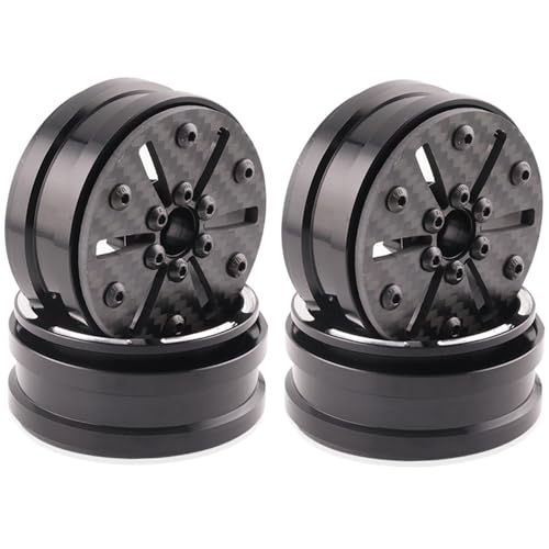 1.9" Aluminum Beadlock Wheel Rims 4PCS Carbon Fiber for 1/10 RC Crawler TRX4 Axial Capra SCX10 VS4-10 Gen8 Upgraded Carbon Fiber 1.9 Beadlock Wheel Rims - style: TXW-LG-A