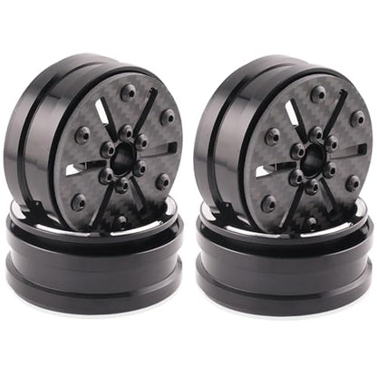 1.9" Aluminum Beadlock Wheel Rims 4PCS Carbon Fiber for 1/10 RC Crawler TRX4 Axial Capra SCX10 VS4-10 Gen8 Upgraded Carbon Fiber 1.9 Beadlock Wheel Rims - style: TXW-LG-A