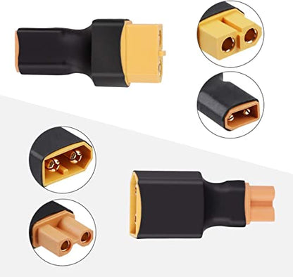 2Pairs XT30 to XT60 Adapter for RC Battery Car Truck FPV ESC Controller 4pc | XT30 to XT60 Adapter Male Female Connector Plug Set Compatible with RC Airplane FPV ESC Balance Charger Motor Controller 4pcs