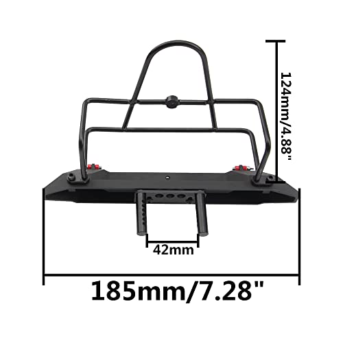 ShareGoo Metal Bumper with Tow Trailer Compatible with Axial SCX10 90046 90047 Traxxas TRX-4 Redcat Gen8 1/10 RC Crawler Car (Rear Bumper) - style: Rear Bumper