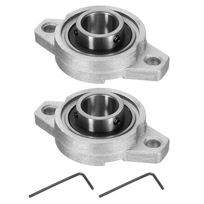 uxcell 2pcs KFL003 Pillow Block Bearings 17mm Bore Bearing Units Zinc Alloy Flange Mounted Bearing Housing, P6(ABEC3) - size: KFL003