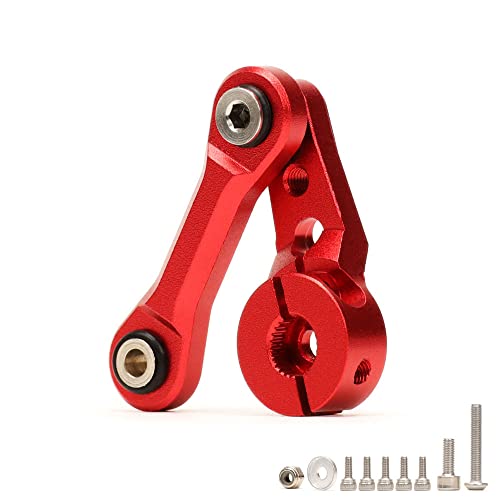 Aluminum 25T Servo Horn & Steering Linkages Tie Rod for Arrma 1/7 Infraction Felony Limitless 1/8 KRATON Notorious Outcast Talion and EXB Cars Upgrades Part,Replace #AR340061 AR330230(Red) - color: Red