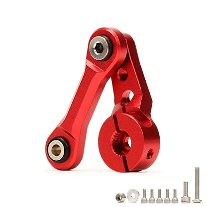 Aluminum 25T Servo Horn & Steering Linkages Tie Rod for Arrma 1/7 Infraction Felony Limitless 1/8 KRATON Notorious Outcast Talion and EXB Cars Upgrades Part,Replace #AR340061 AR330230(Red) - color: Red