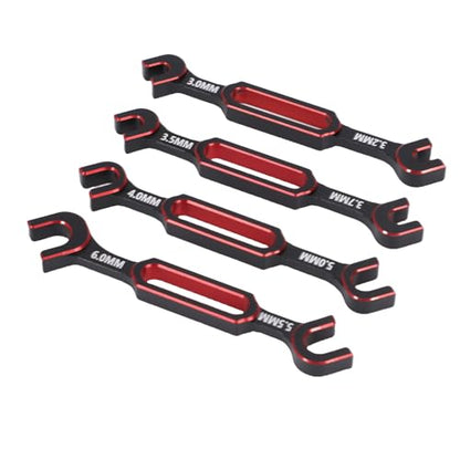 Keenso 4 Pcs RC Wrench Set, Aluminum Alloy Turnbuckle Nut Ball Joint Remover for RC Car and Boat Repair, 3.0 to 6.0mm for Fast and Reliable Maintenance (Red) - color: Red