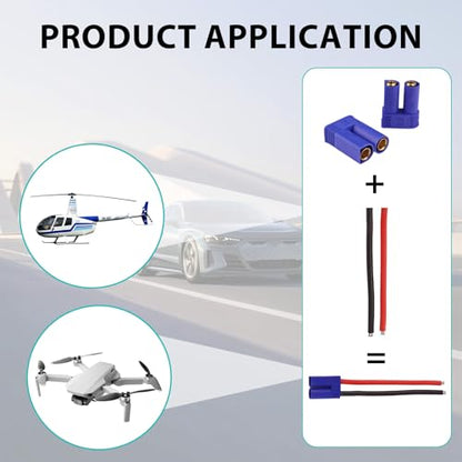 5 Pairs EC5 Battery Banana Plug Connector Adapter Female Male 5.0mm Gold Bullet Connector for EC5 RC ESC LIPO Battery Device Electric Motor Boat Drone Airplane car Truck Quadcopter(Blue Gold)