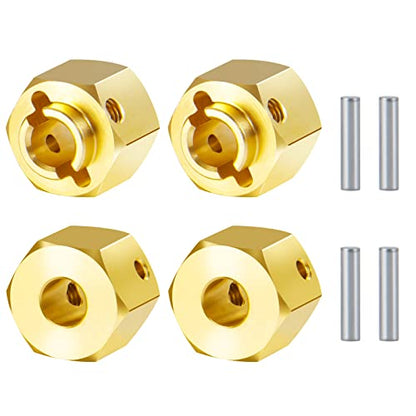 RC Hex Hub 12mm Brass Wheels Hex 9mm Drive Extension Adapter with Pins Counterweight Compatible with Axial SCX10 III AXI03007 AXI03004 Capra RC Crawler Upgrades Part (9mm) - color: 9mm
