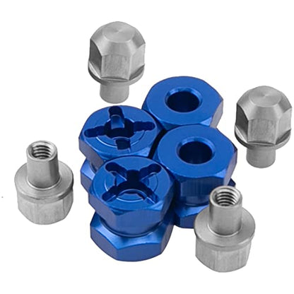 12mm Hex Wheel Hubs RC Hex Hub Drive Adapter Thickness 12mm Offset Extension Compatible with Axial SCX10 90046 D90 Tamiya MST 1/10 RC Crawler Car (Blue) - color: Blue