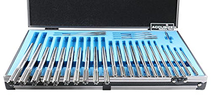 Accusize Chucking Reamer Set, 1/16" to 1/2" by 1/64", 29 Pc | HSS M2 Premium, Straight Flute, Right Hand Cut, ANSI, Aluminum Case, 5528-SF00 - size: 1/16" thru. 1/2" by 1/64"