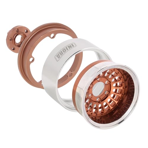 INJORA Turbine 1.9" Aluminum Wheel Offset -10mm for 1/10 RC Crawler(Bronze) - color: Bronze